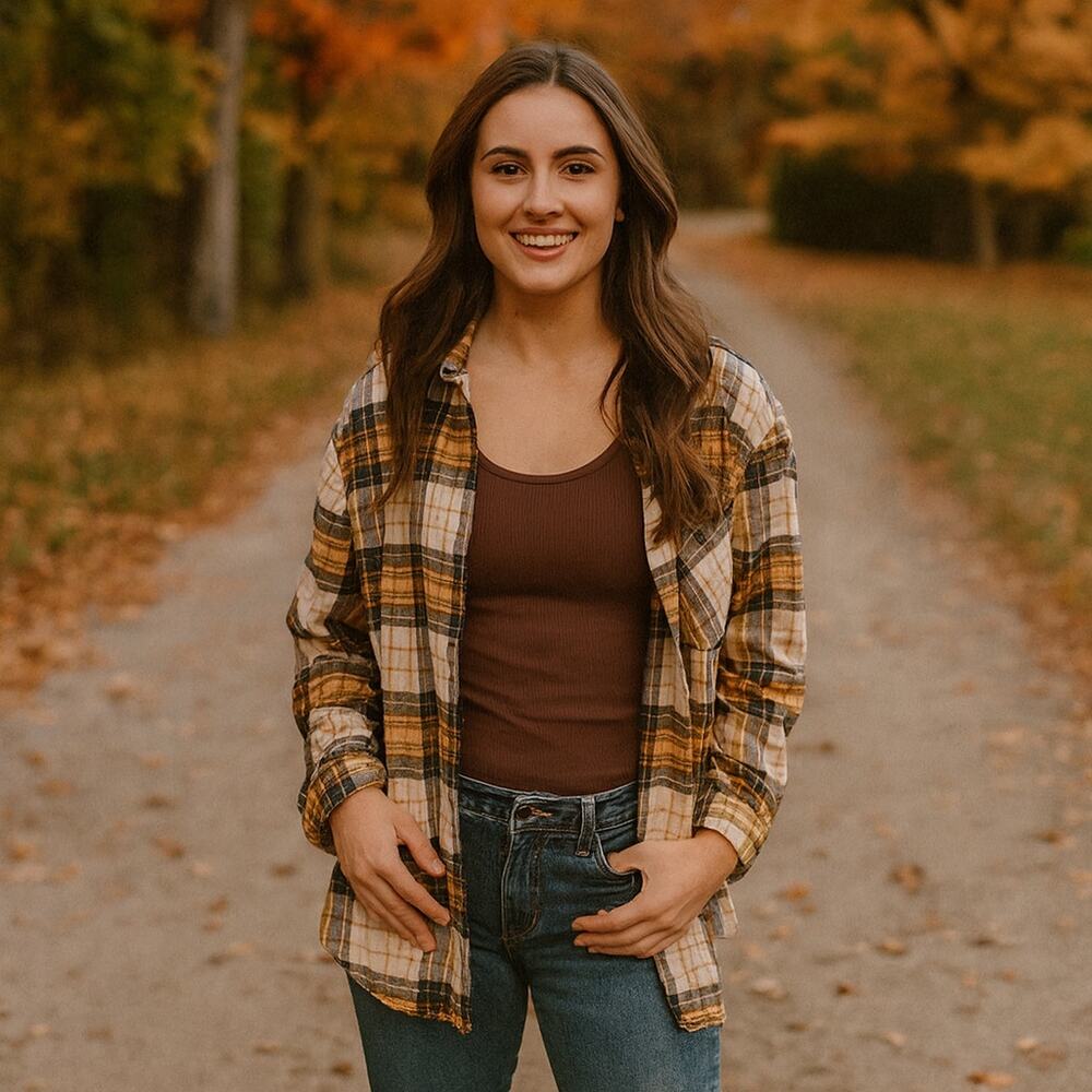 Vintage WamPum Blue Yellow Plaid Button‎ Down Shacket size XL